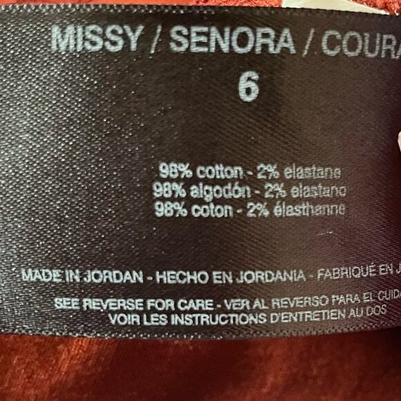 NINE WEST Jeans Womens Size 6 Cherry Wine Heidi Pull On Skinny - Picture 9 of 9